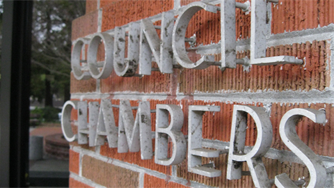 Council chambers sign